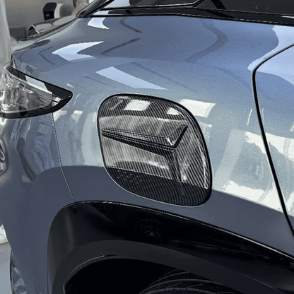 Installed carbon fiber-style charging port cover on BYD Sealion 7 – custom-fit accessory for EV enhancement