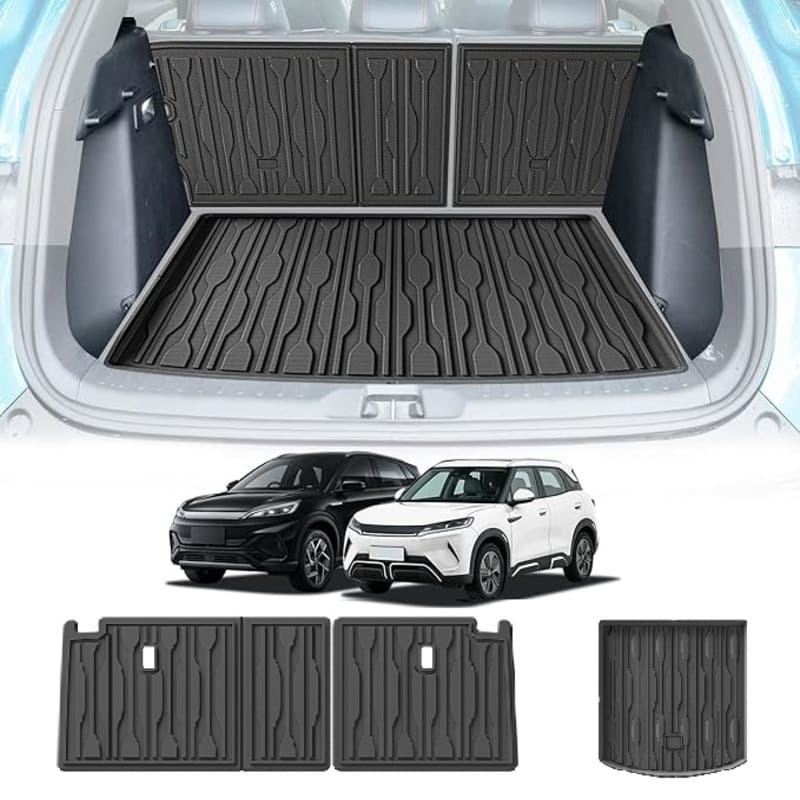 BYD Sealion 7 rear cargo area with seat back protector installed for full interior protection
