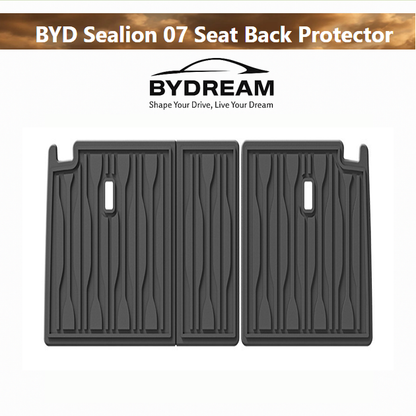 Rear seat back protector for BYD Sealion 7 made from black waterproof TPE material