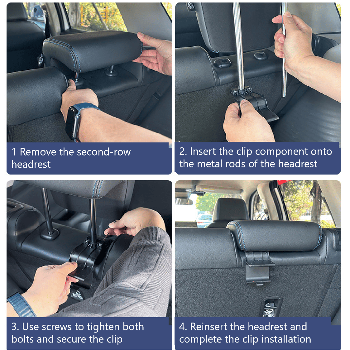 Step-by-step installation guide for rear trunk privacy cover for BYD Sealion 7 – easy DIY setup with headrest clip mounting