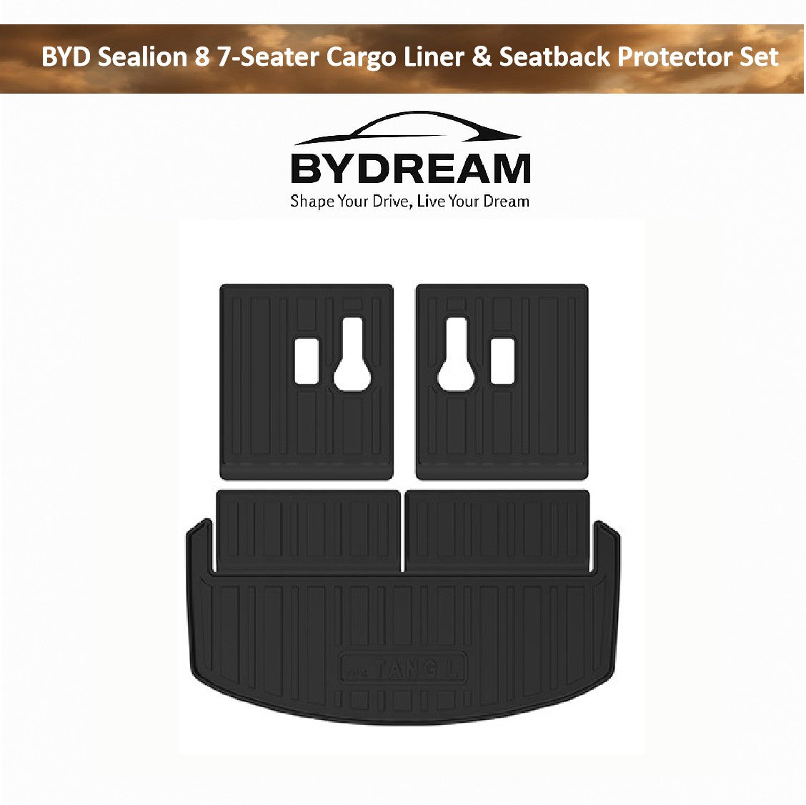 BYD Sealion 8 7-Seater cargo liner and third row seatback protector set