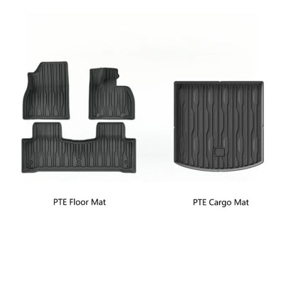 Set overview of BYD Sealion 07 TPE floor mats and cargo trunk mat – 2-piece comparison