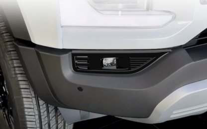 Gloss black fog light trim cover installed on BYD Shark 6 front bumper