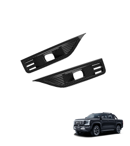 Carbon style fog lamp trim covers designed for BYD Shark 6 pickup