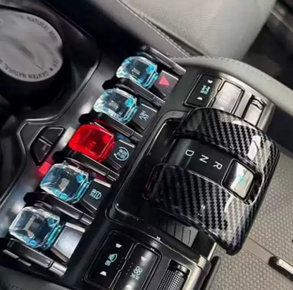 Carbon fiber style gear selector trim cover for BYD Shark 6 interior styling