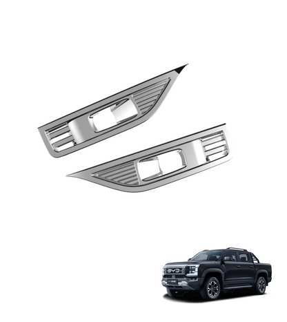 Silver fog lamp trim covers designed for BYD Shark 6 exterior styling