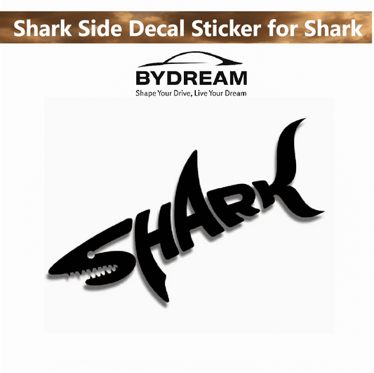 Bold SHARK side door decal sticker for BYD Shark 6 accessories – black vinyl waterproof material