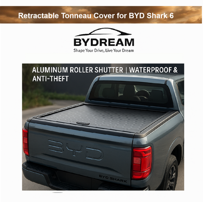 Aluminum Retractable Tonneau Cover for BYD Shark 6 Pickup – Waterproof, Anti-Theft, Heavy Duty Roller Shutter