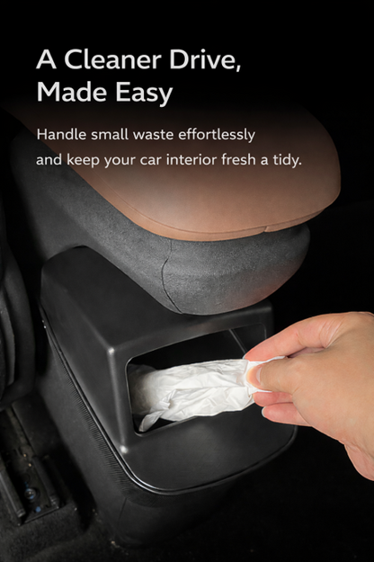 BYDREAM rear seat trash bin for BYD ATTO 1 (Seagull) — easy one-hand use behind the centre console to keep your car interior clean and tidy.