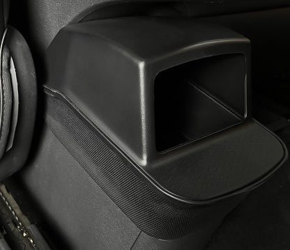 Close-up of BYDREAM rear seat trash bin/rubbish bin for BYD ATTO 1 (Seagull), showing the open top design and textured lid for a tidy, mess-free car interior.