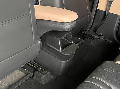 BYDREAM rear seat trash bin installed behind the centre console in a BYD ATTO 1 (Seagull), custom-fit rear rubbish bin to keep the back seat area clean and organised.