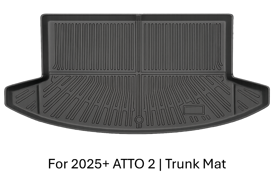 BYD ATTO 2 2025+ boot mat (trunk liner) — custom-fit TPE all-weather cargo mat with raised edges to protect the trunk from dirt, spills and scratches