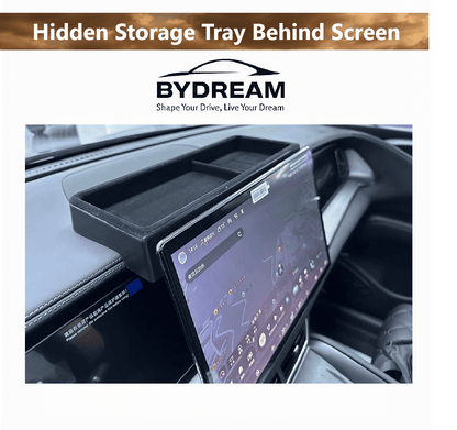 Custom-fit dashboard storage tray installed behind screen in BYD Sealion 7 (2024) – non-slip ABS organizer.