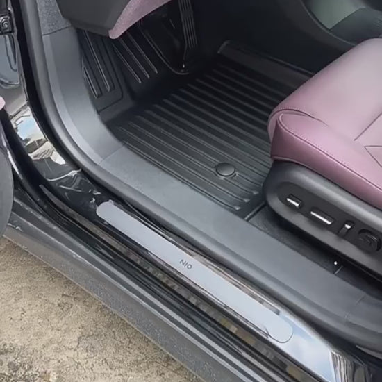 Video review of BYD Shark 6 custom floor mats 2024-2025, showing installation and real fit inside the car, durable waterproof TPE material
