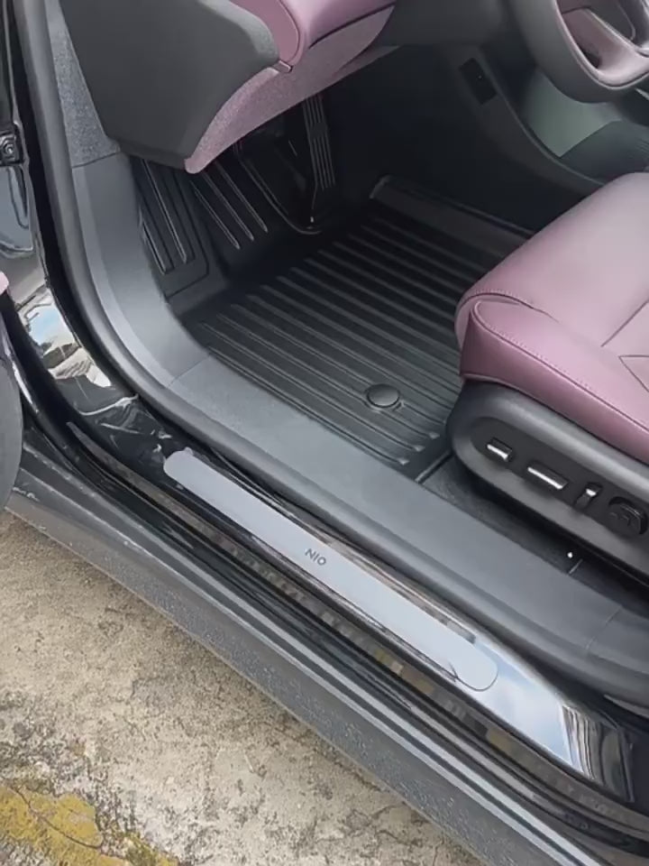 Video review of BYD Shark 6 custom floor mats 2024-2025, showing installation and real fit inside the car, durable waterproof TPE material
