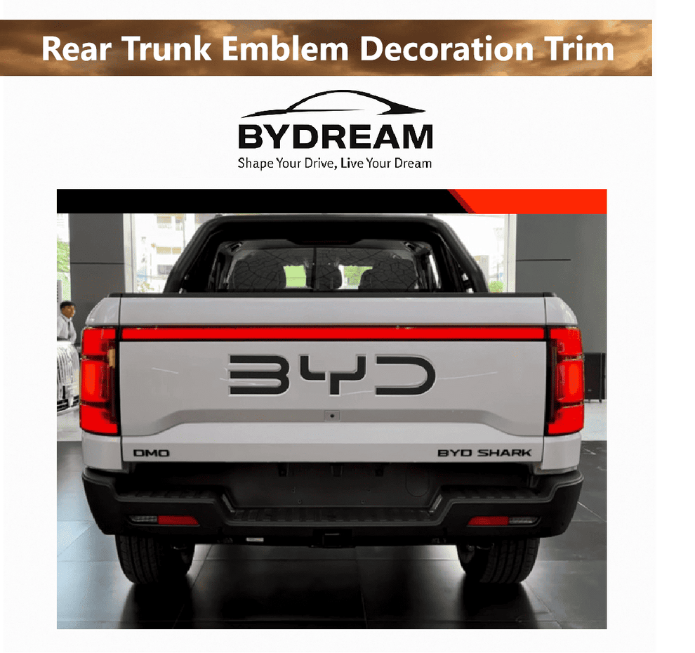 Rear Chrome Tailgate Trim for BYD Shark 6 – ABS Emblem Decoration Acce ...