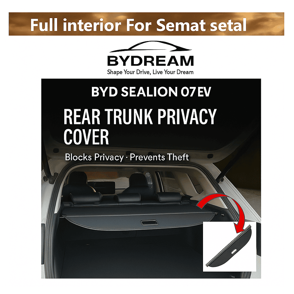 Rear trunk privacy cargo cover for BYD Sealion 7 – retractable, theft-blocking, OEM-style fit